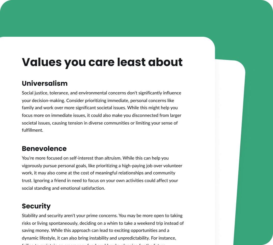 Reflection on Lesser Regarded Values